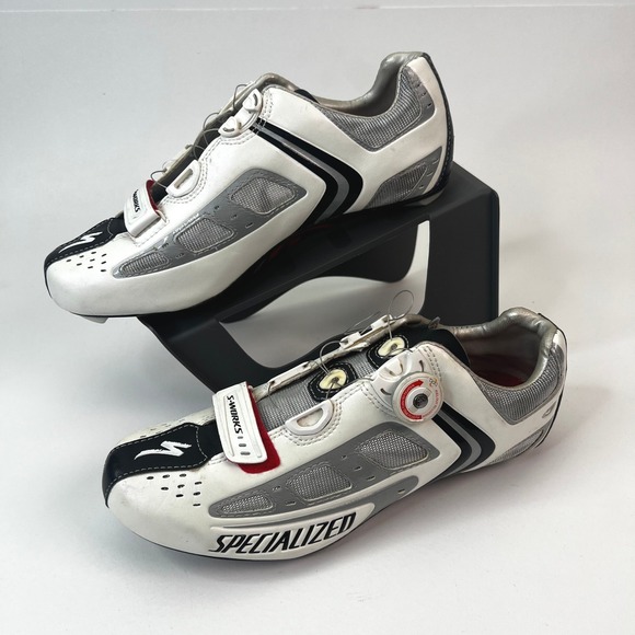 Specialized S-Works Road Cycling‎ Shoes White Black Red Boa System Men's US 9.5